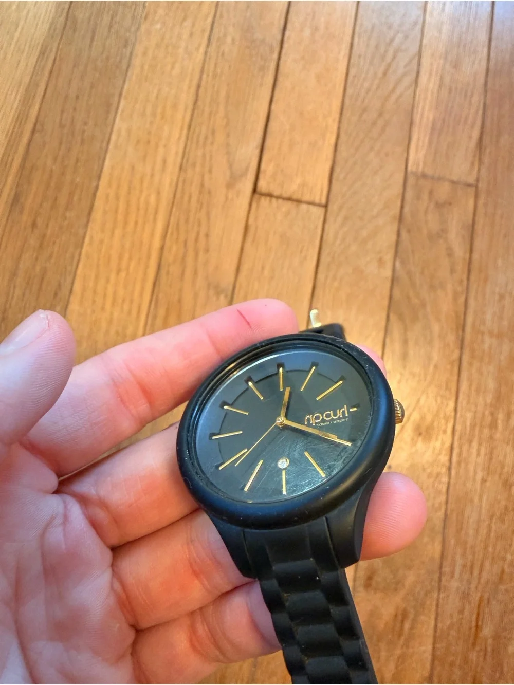 Rip Curl Black Watch with Gold Accents